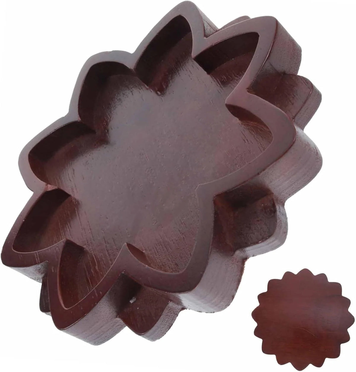 Lotus Wood Jewelry Tray - Natural Wood Trinket Dish