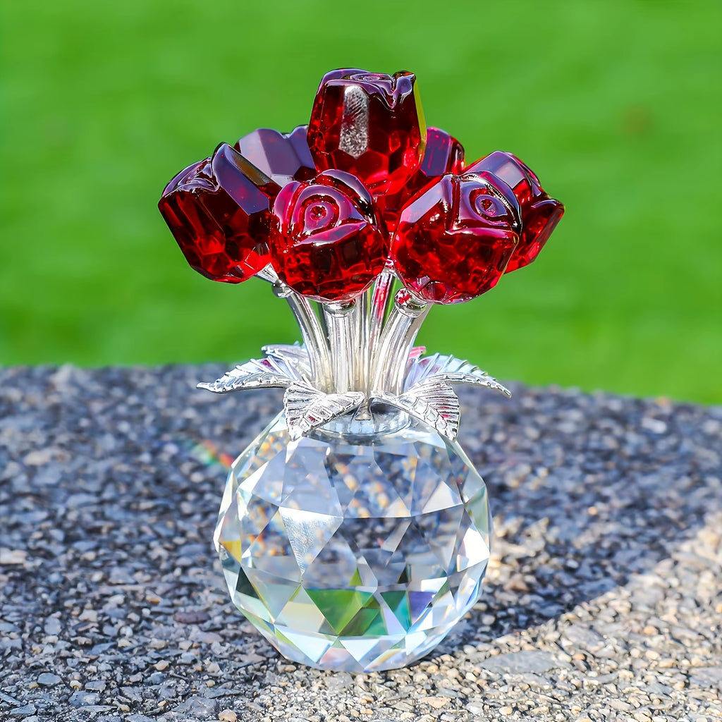 Crystal Rose Bouquet - Anniversary & Mother'S Day Keepsake Gift