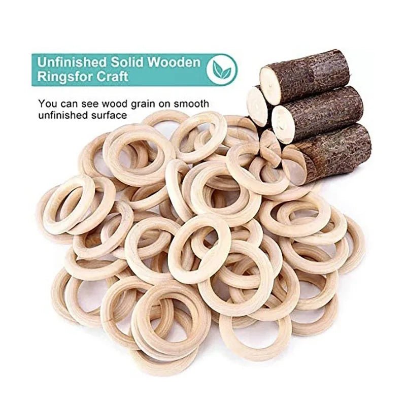 Unfinished Wooden Rings for Macrame and Crafts, 20 Pack – image 6