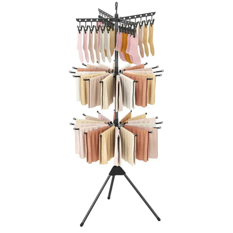 Clothes Drying Rack 3-Tier Foldable Tripod with 24 Clips