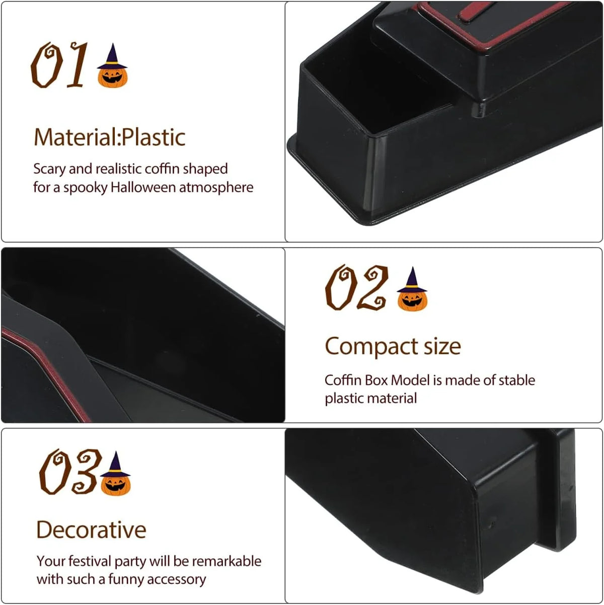 Halloween Mini Coffin Boxes – 10 Pack Black Treat Boxes with Lids – image 5
