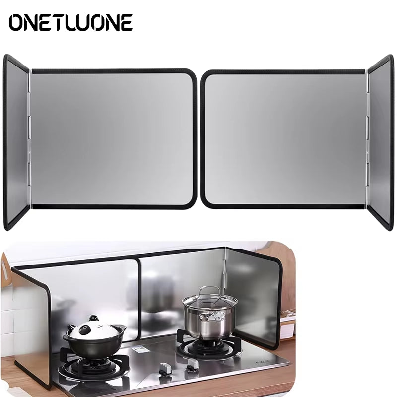 Splatter Guard, Foldable Stainless Steel Stove Oil Splash Screen – image 2