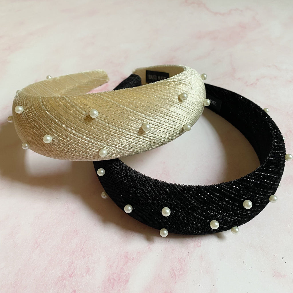 Velvet Pearl Headband – Padded Hair Band – image 5