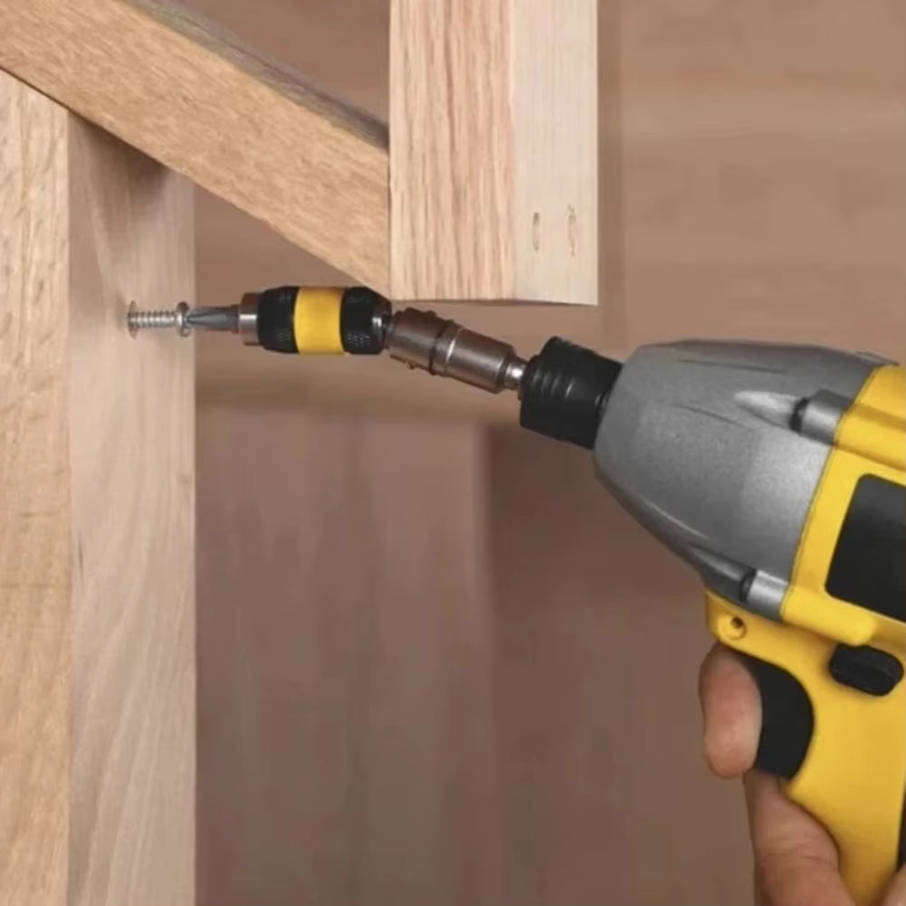 Pivoting Magnetic Bit Holder - 1/4 Inch Hex Quick Release Drill Extension