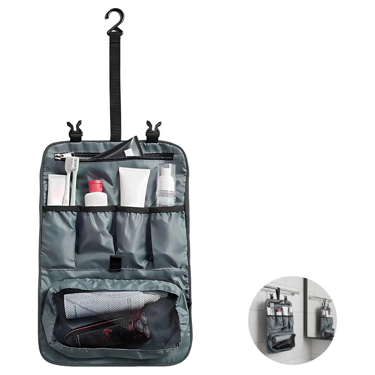 Hanging Cosmetic Bag, Water-Resistant Travel Toiletry Organizer – image 3