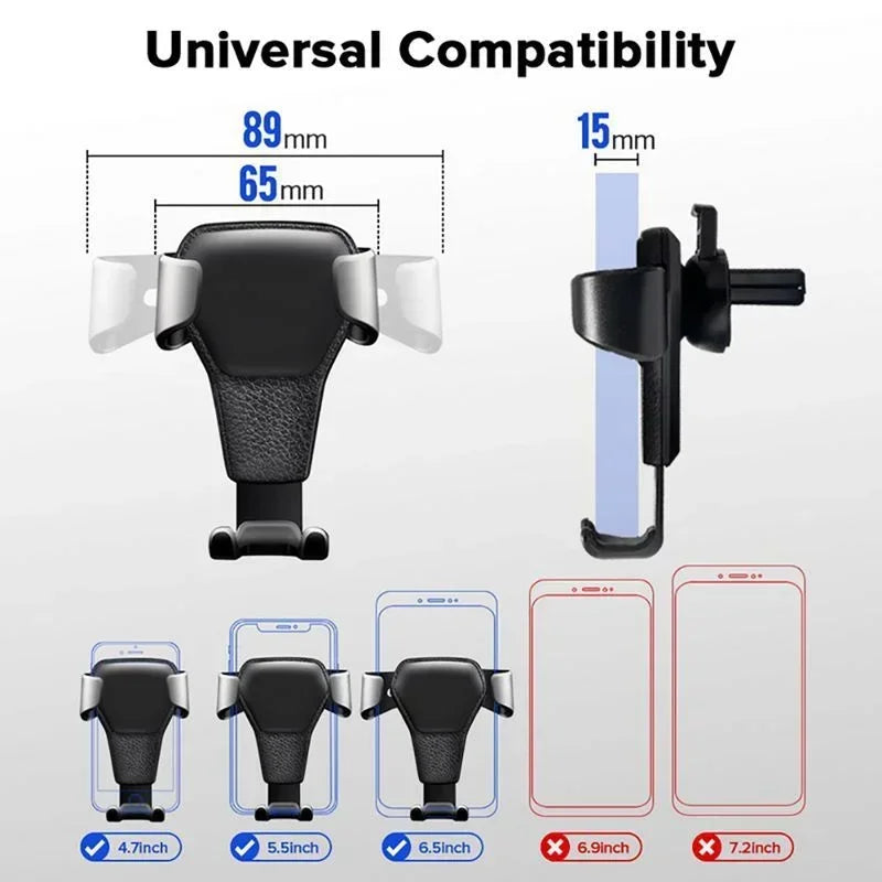 Car Phone Mount Air Vent Gravity Holder, One-Hand 360° Rotation – image 6