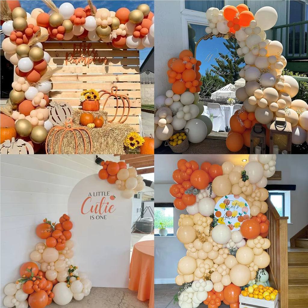 Fall Balloon Garland Arch Kit 146 pc Burnt Orange Nude Gold Harvest – image 6