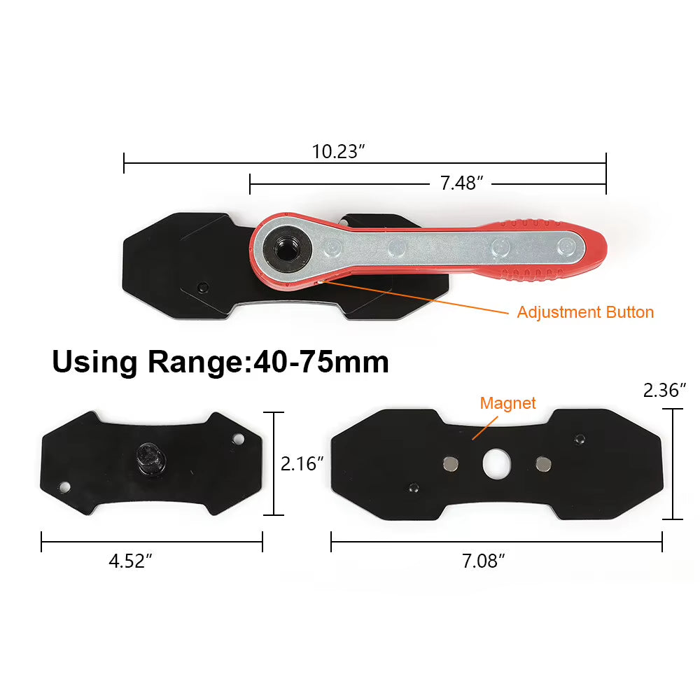 Ratcheting Brake Caliper Piston Spreader Tool with Expansion Plates – image 3