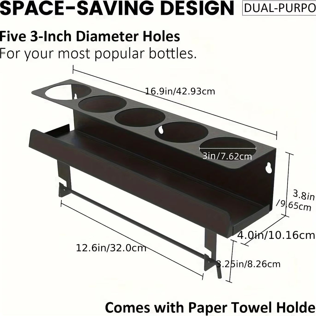Wall Mount Spray Can Holder Rack, Steel Garage Bottle Organizer – image 4