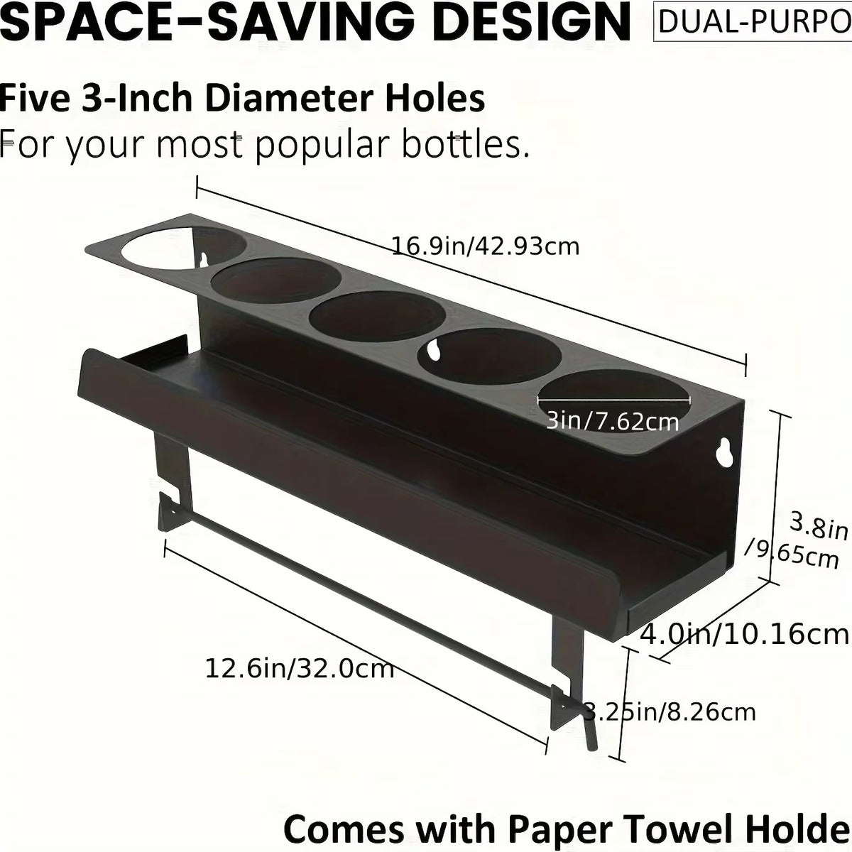 Wall Mount Spray Can Holder Rack, Steel Garage Bottle Organizer – image 4