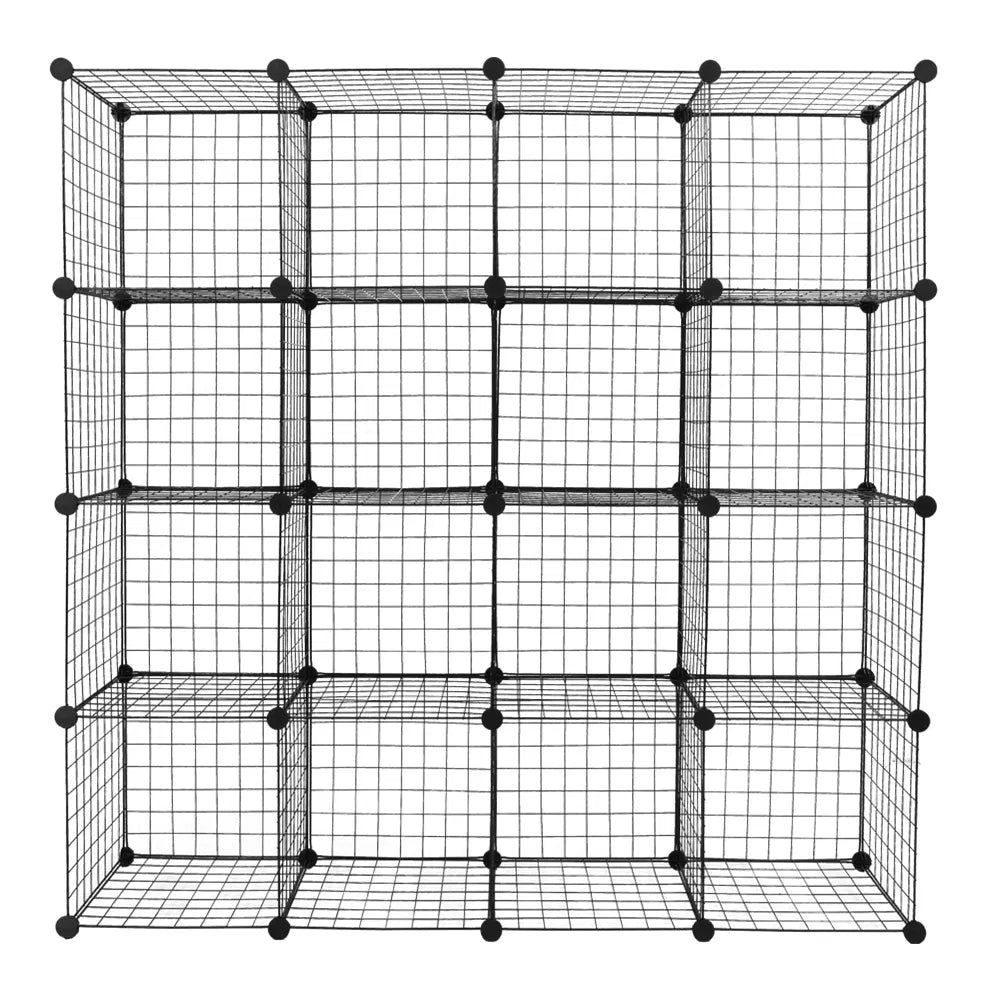 16 Cube Wire Storage Shelves, Modular Metal Grid Cubby Organizer – image 11