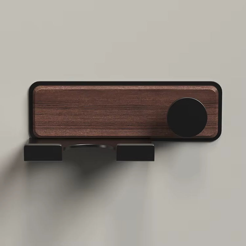 Wall Mounted Hair Dryer Holder, Punch-Free Wood and Aluminum Rack – image 4