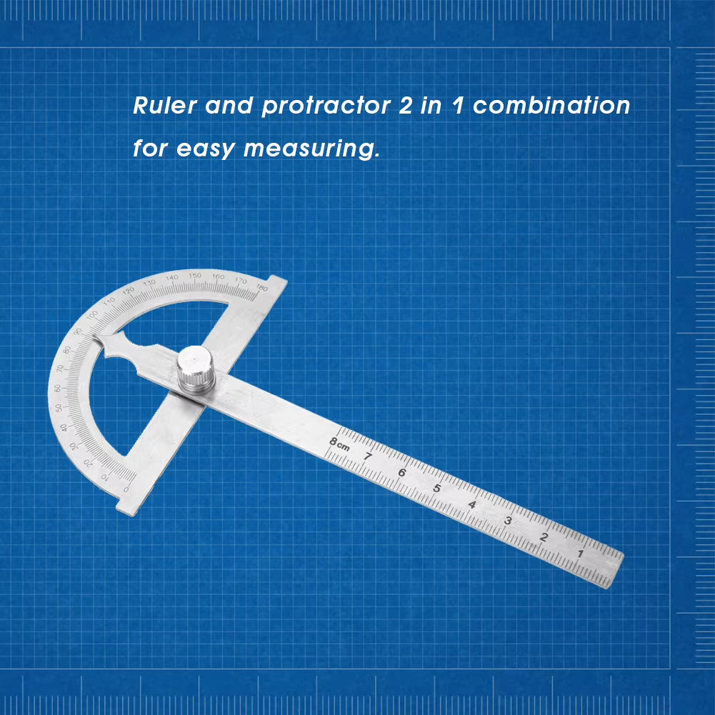 Protractor Angle Finder - Stainless Steel 0-180 Degree Locking Ruler – image 6