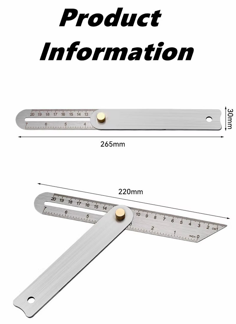Stainless Steel Woodworking Marking Ruler - Carpentry Layout Gauge – image 5