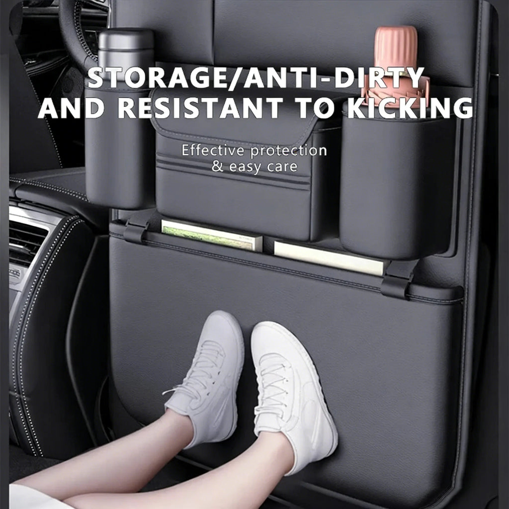 Backseat Organizer 6-Pocket - Waterproof Kick Mat with Tissue Holder – image 3