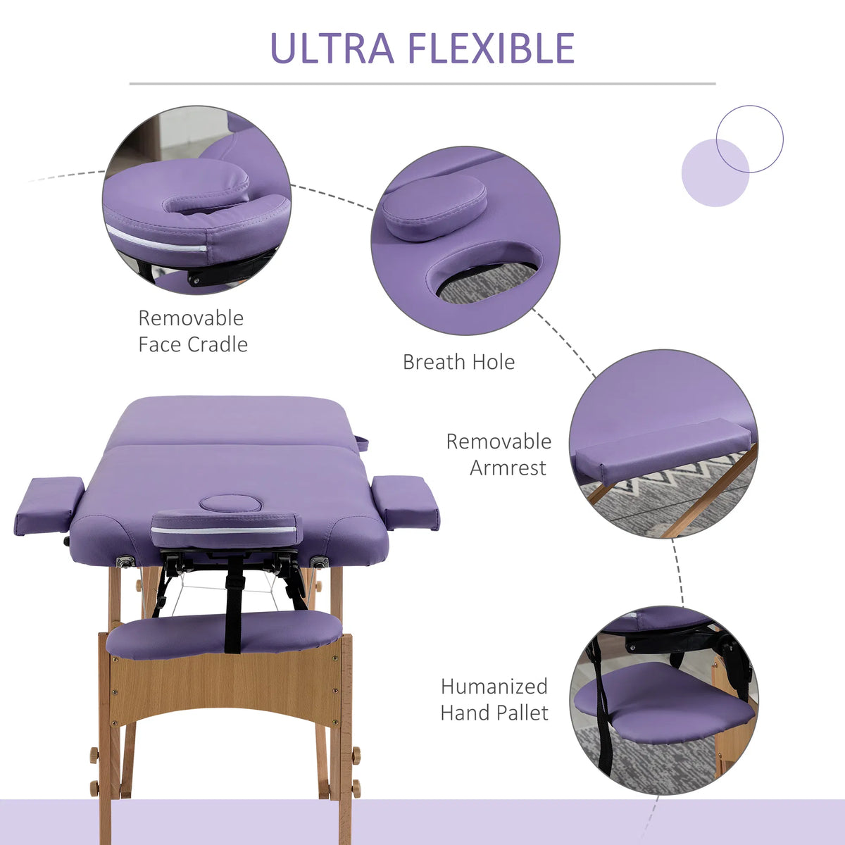 Folding Lash and Facial Bed 72 Inch, 9 Height Settings, Carry Case – image 5