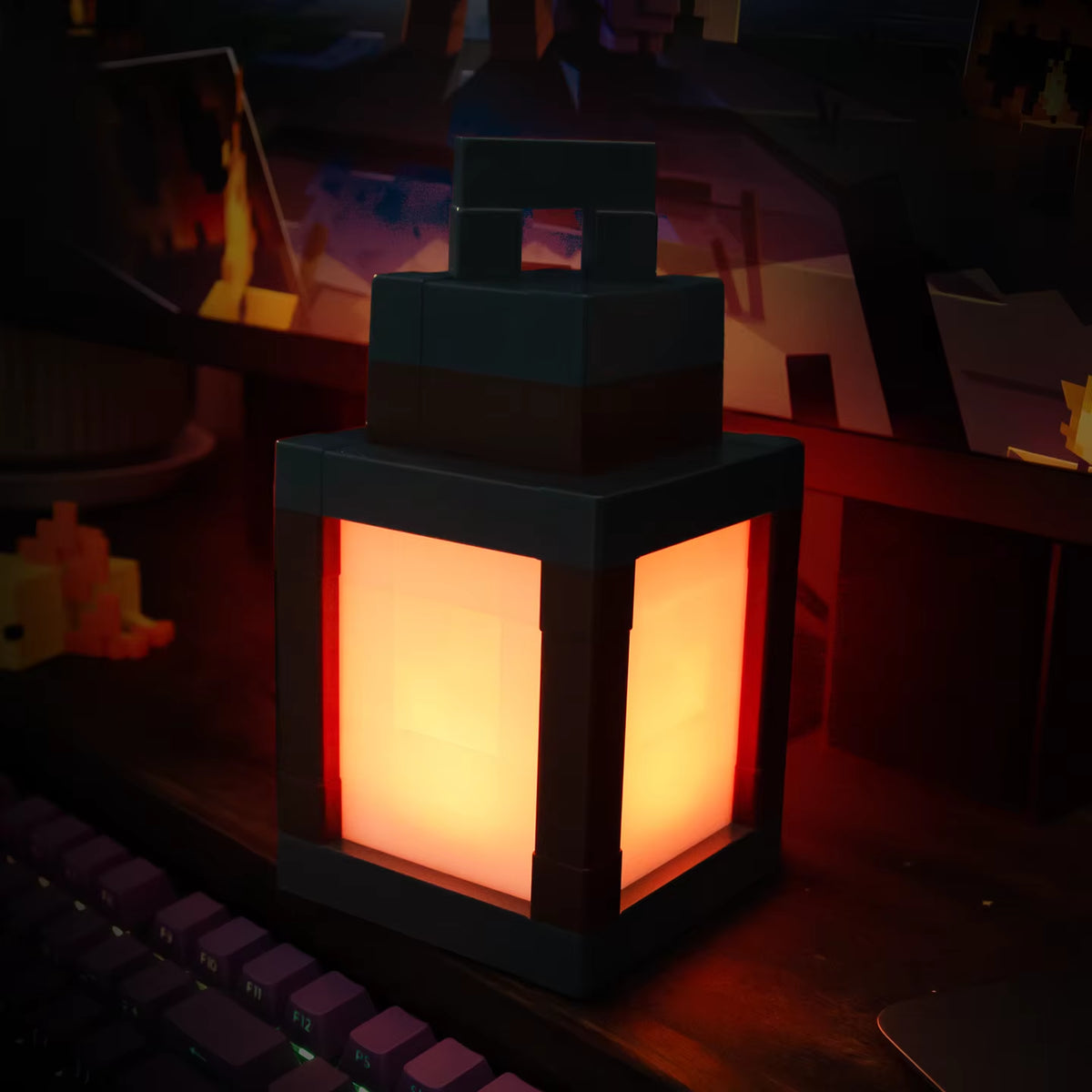 Pixel Art Lantern Night Light - Portable 16-Color LED Tabletop Lamp – image 6