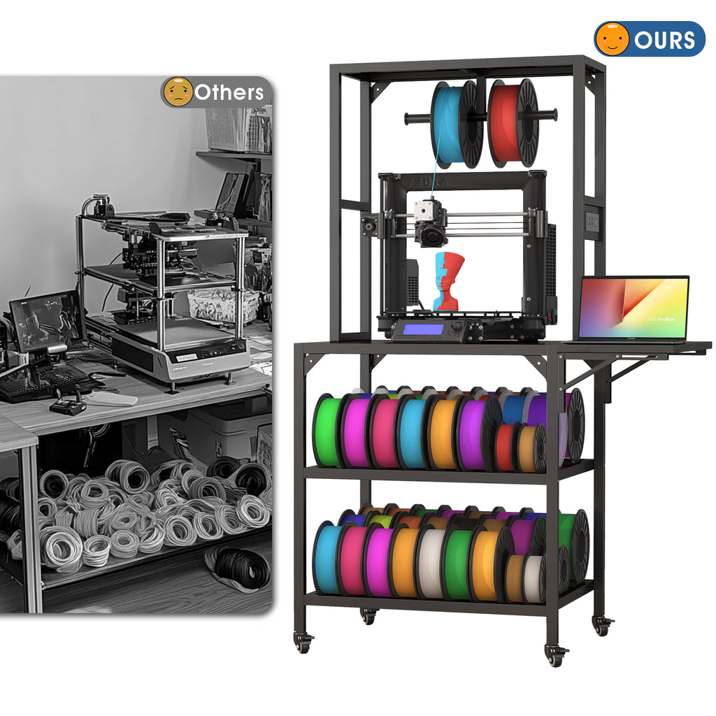 Heavy Duty 3D Printer Workbench with T-Shaped Filament Spool Rack – image 5