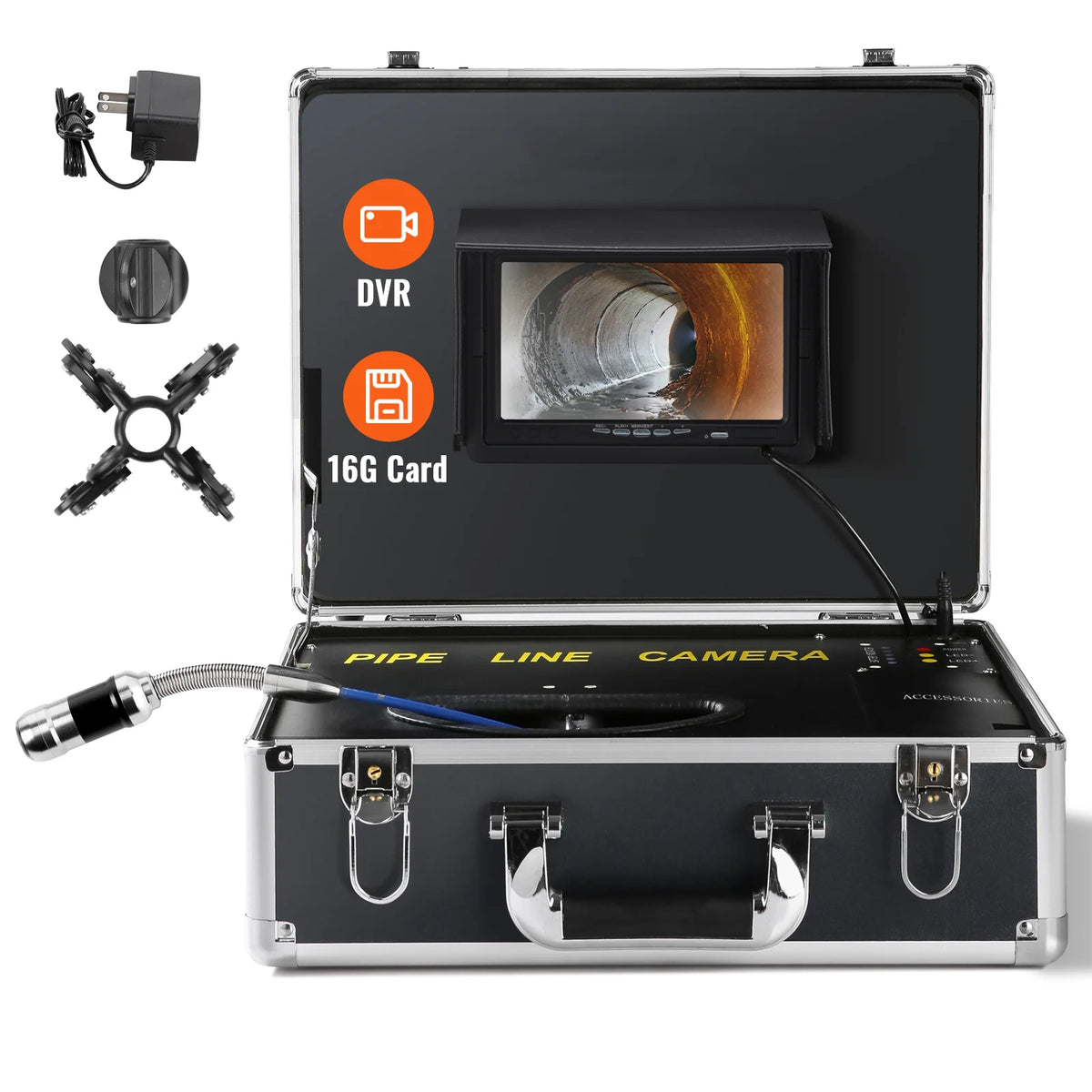 Sewer Camera 100 ft – 7 in Pipe Inspection Camera with DVR – image 9