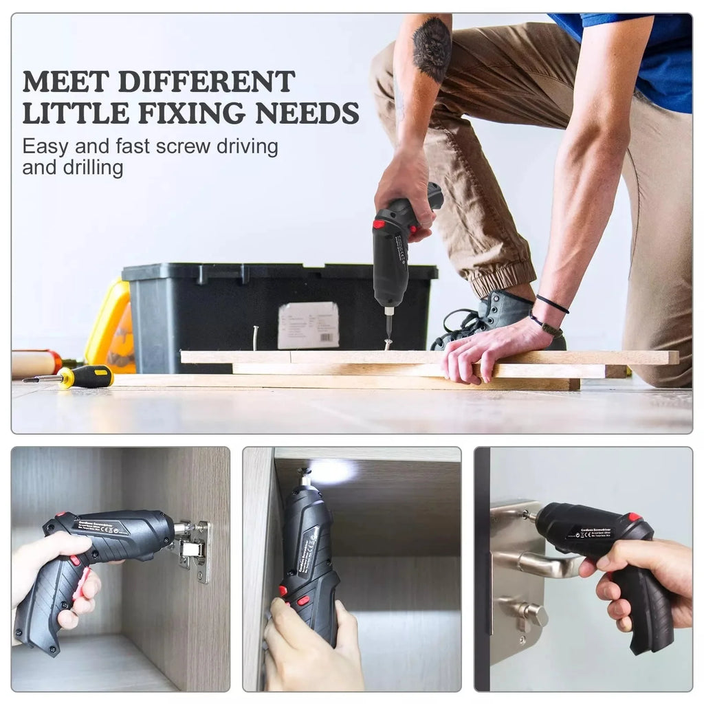 Cordless Electric Screwdriver 3.6V USB Rechargeable with LED – image 6