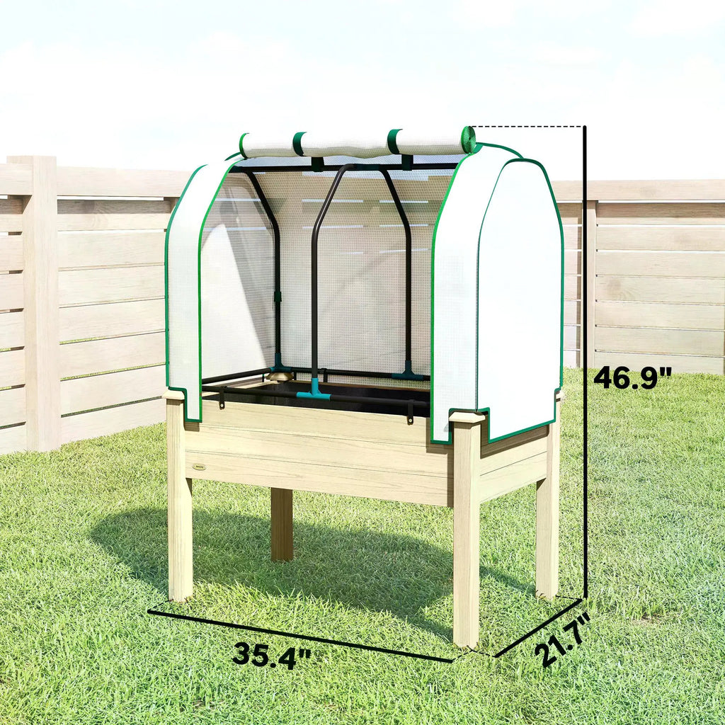 Raised Garden Bed, Wooden with Mini Greenhouse Cover – image 7