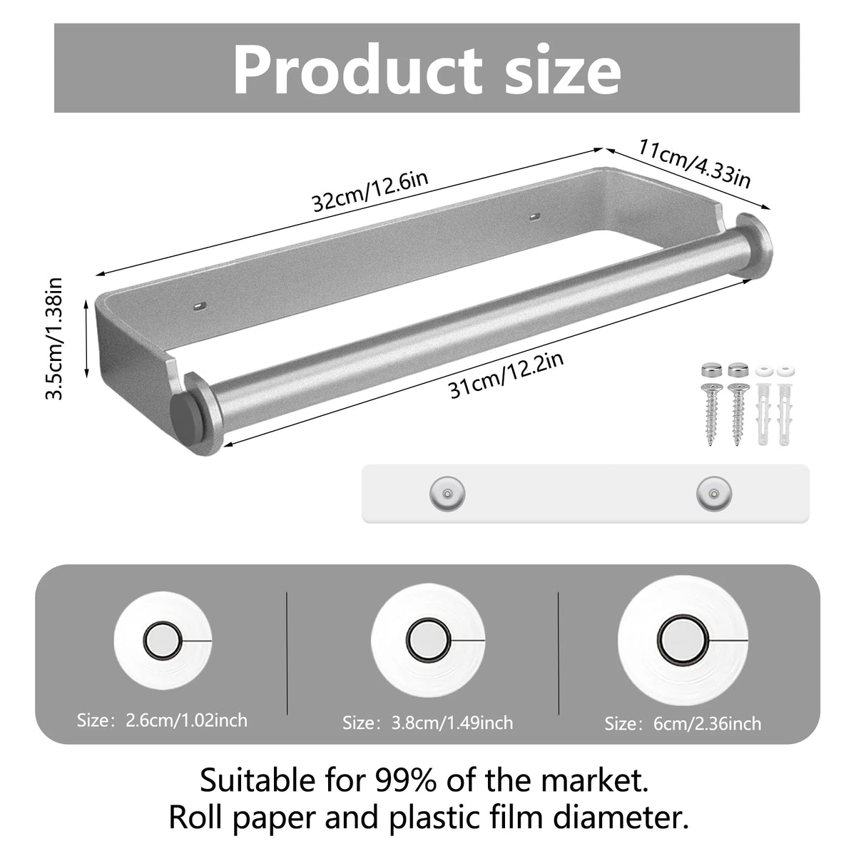 Stainless Steel Paper Towel & Wrap Holder – image 2