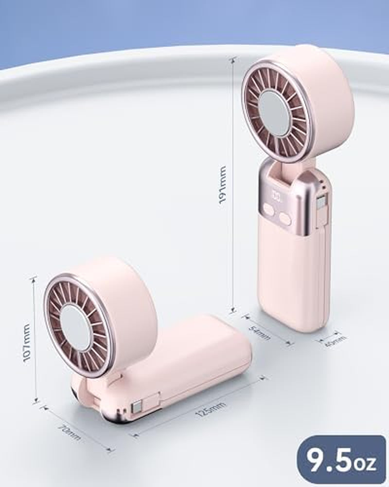 Handheld Personal Fan with Phone Stand, Foldable USB-C Mini Fan – image 2