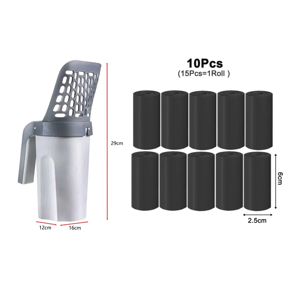 Cat Litter Scoop with Built-In Waste Holder and Refill Bags – image 3