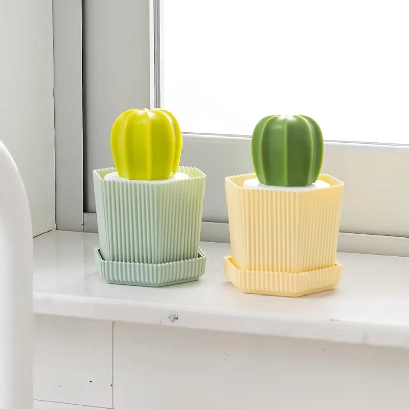 Cactus Dish Brush with Handle for Pots & Pans