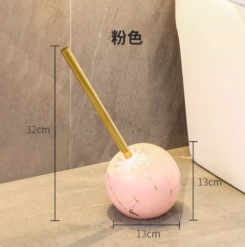 Toilet Brush with Marble-Look Ceramic Holder – image 8