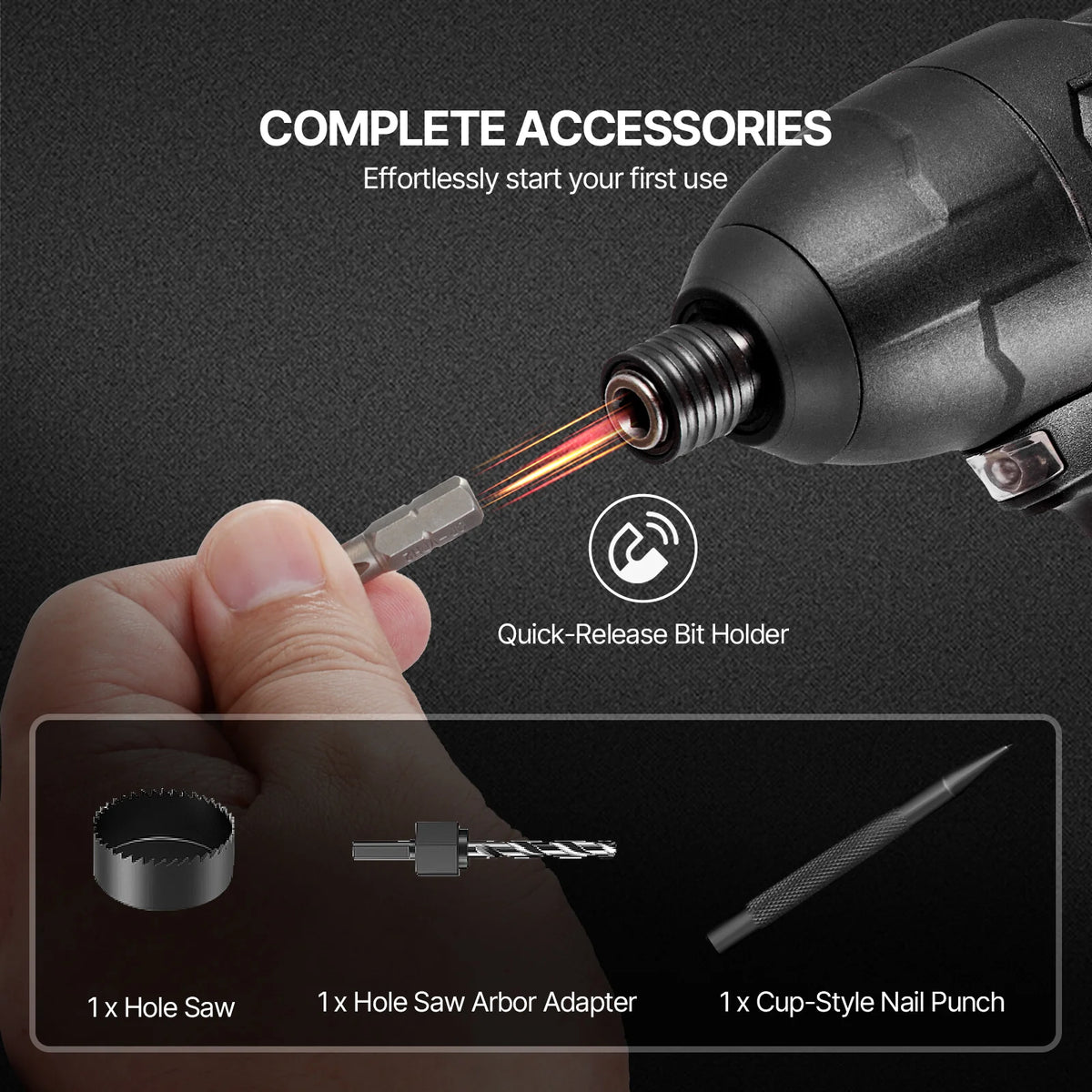 Drill and Driver Bit Set 70 Pieces for Wood Metal Masonry – image 6