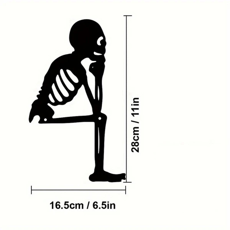 Halloween Skull Decor – Gothic Iron Skull Garden Sculpture – image 5