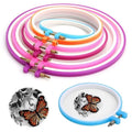 Embroidery Hoop Set 5-Piece Adjustable Plastic Cross Stitch Hoops