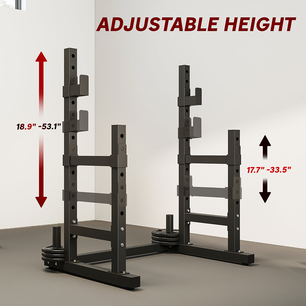 Adjustable Squat Rack with Dual Barbell Holders and Plate Storage – image 11