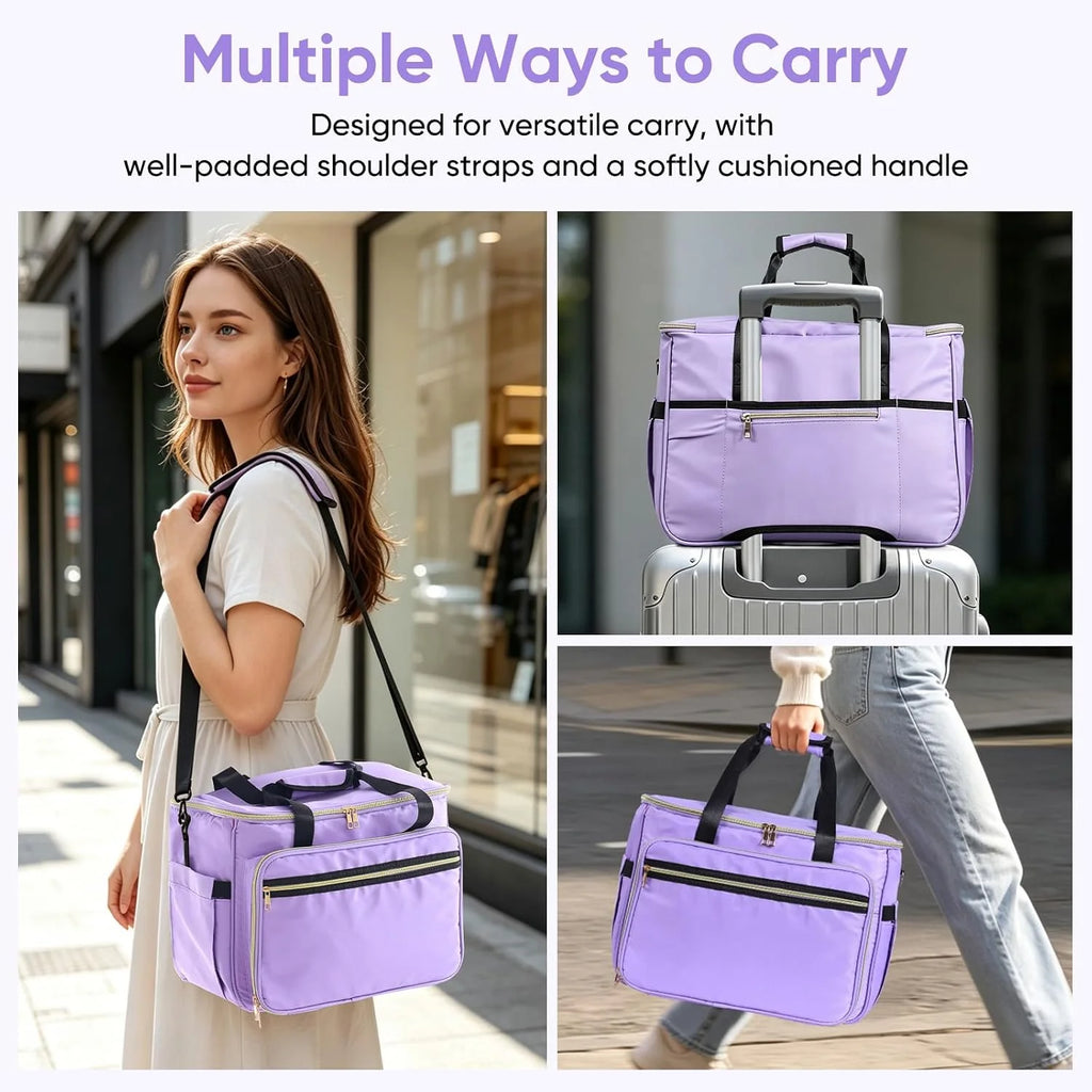 Sewing Machine Carrying Case with Storage Pockets, Purple – image 3