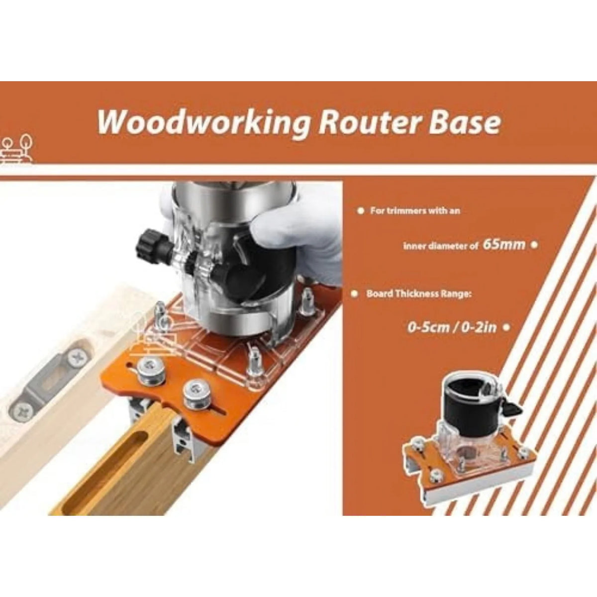 Router Base 2 in 1 Compact Palm Trimmer Base 65mm – image 5