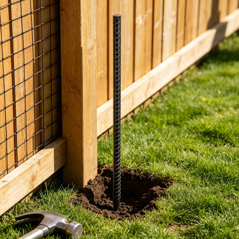 Construction Rebar Stakes 16 in Heavy Duty, 16-Pack