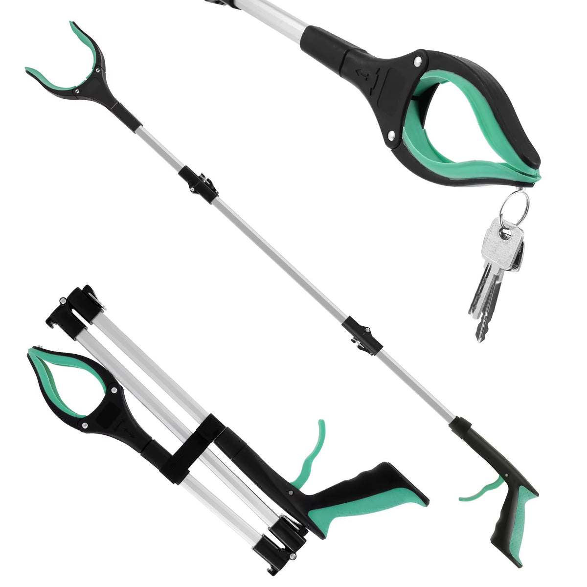 Litter Picker Grabber - Foldable 43 in Reacher with Rotating Jaw