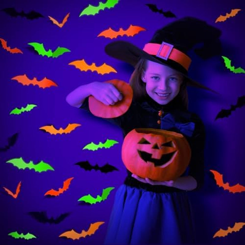 Glow in the Dark Bat Wall Stickers – 72 Pcs Halloween Decals, 4 Sizes – image 5