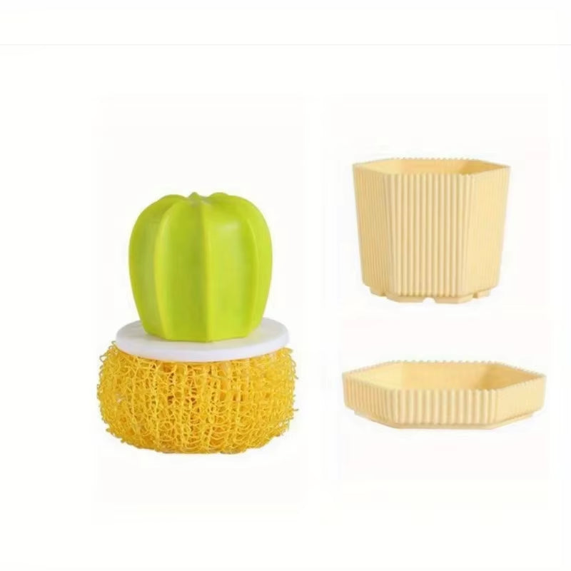 Cactus Dish Brush with Handle for Pots & Pans – image 8