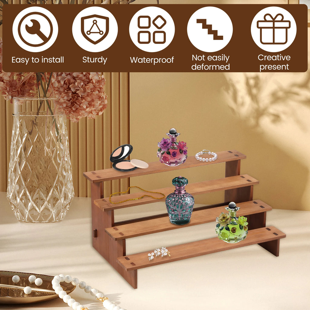4 Tier Wooden Cupcake Stand, Vintage Dessert Display Stand – image 3
