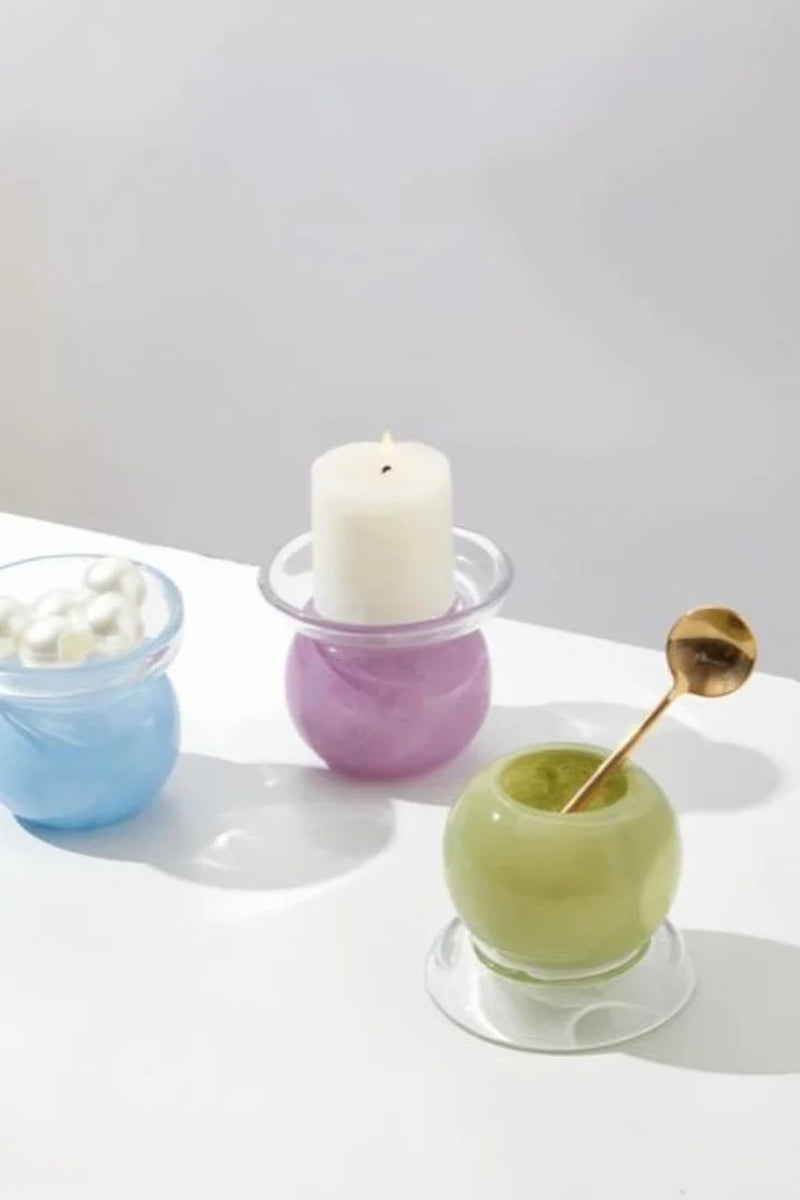 Handblown Glass Candle Holders, Reversible Taper and Pillar – image 4