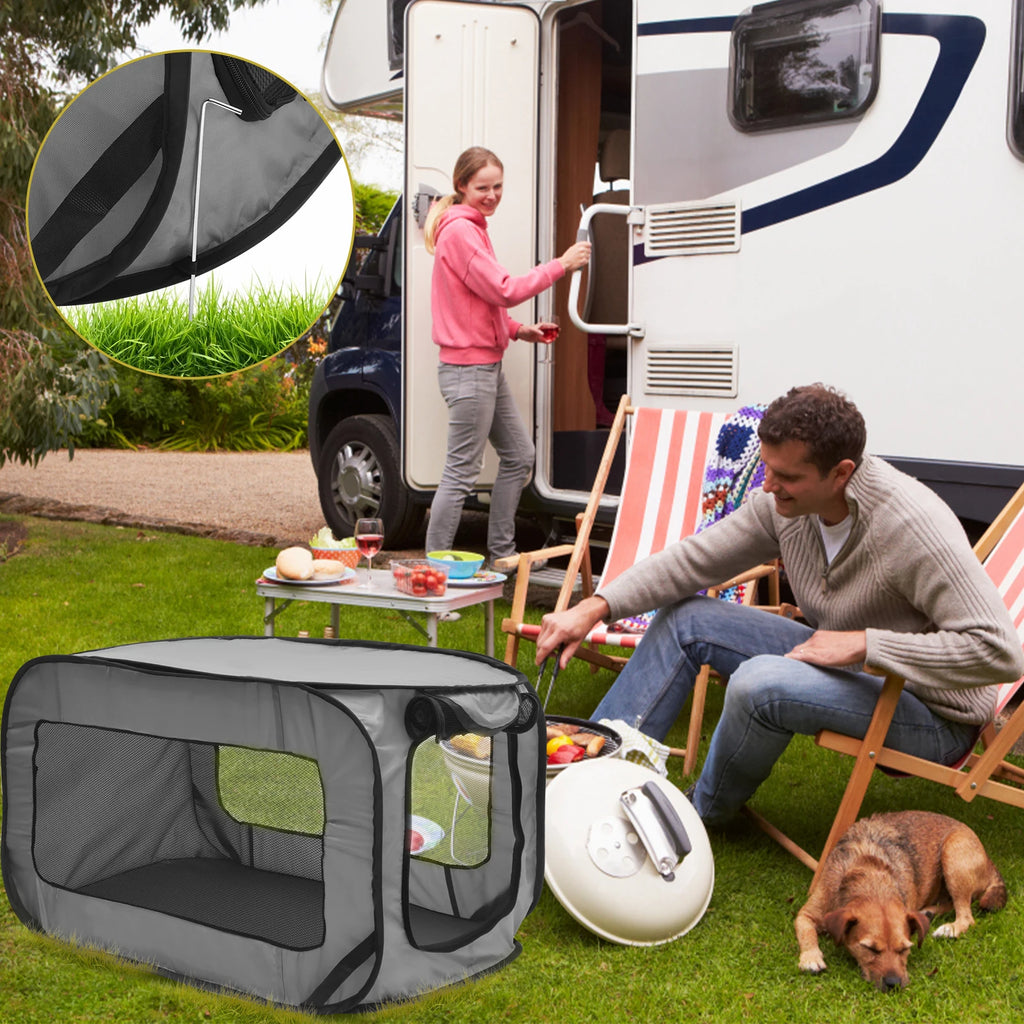 Pop Up Dog Crate - Foldable Travel Kennel with Mesh Zipper Door – image 5