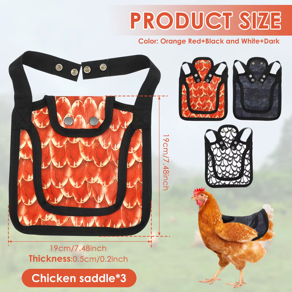 Chicken Saddle Feather Protector 3-Pack with Adjustable Straps – image 8