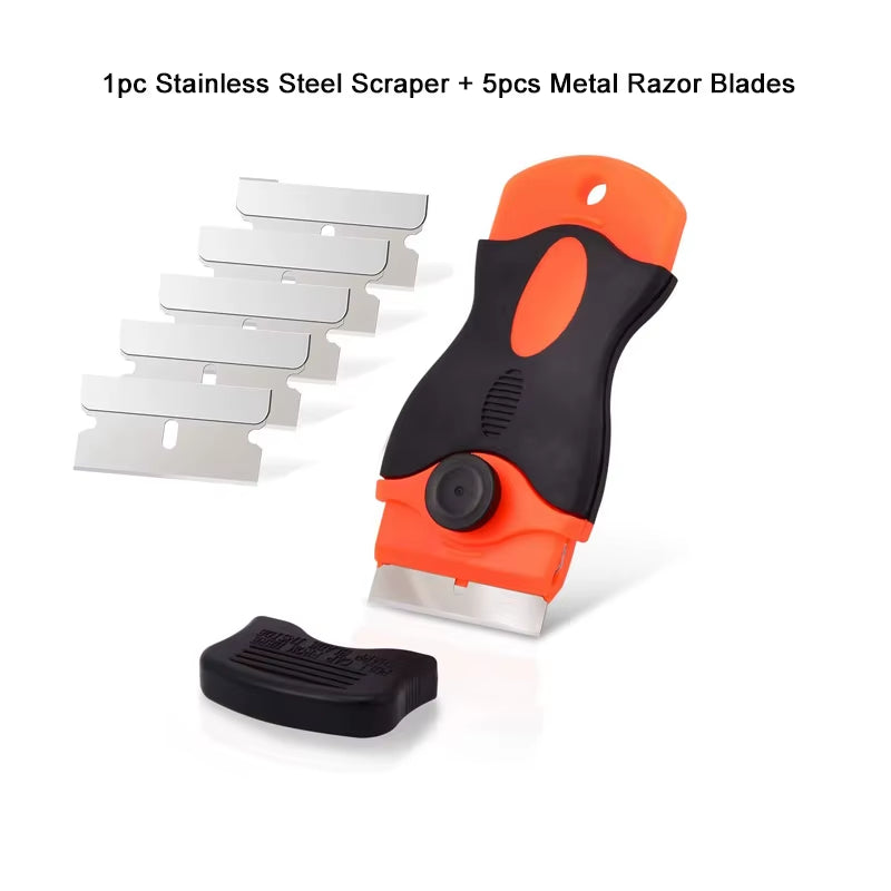 Glass Razor Scraper - Sticker & Glue Remover with Blades