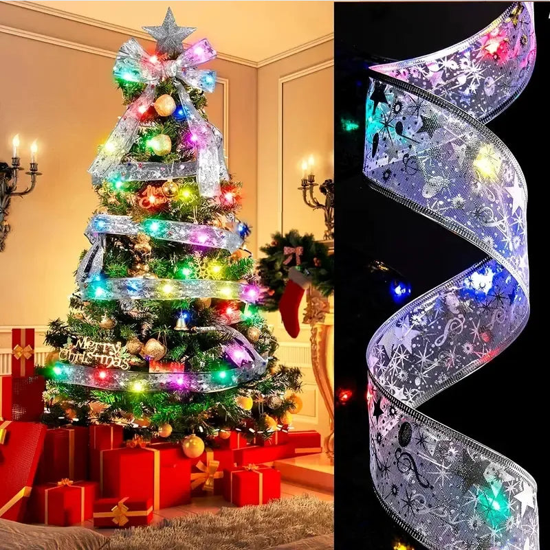 Christmas Tree Ribbon Lights – 32 ft LED Mesh Ribbon Garland – image 5