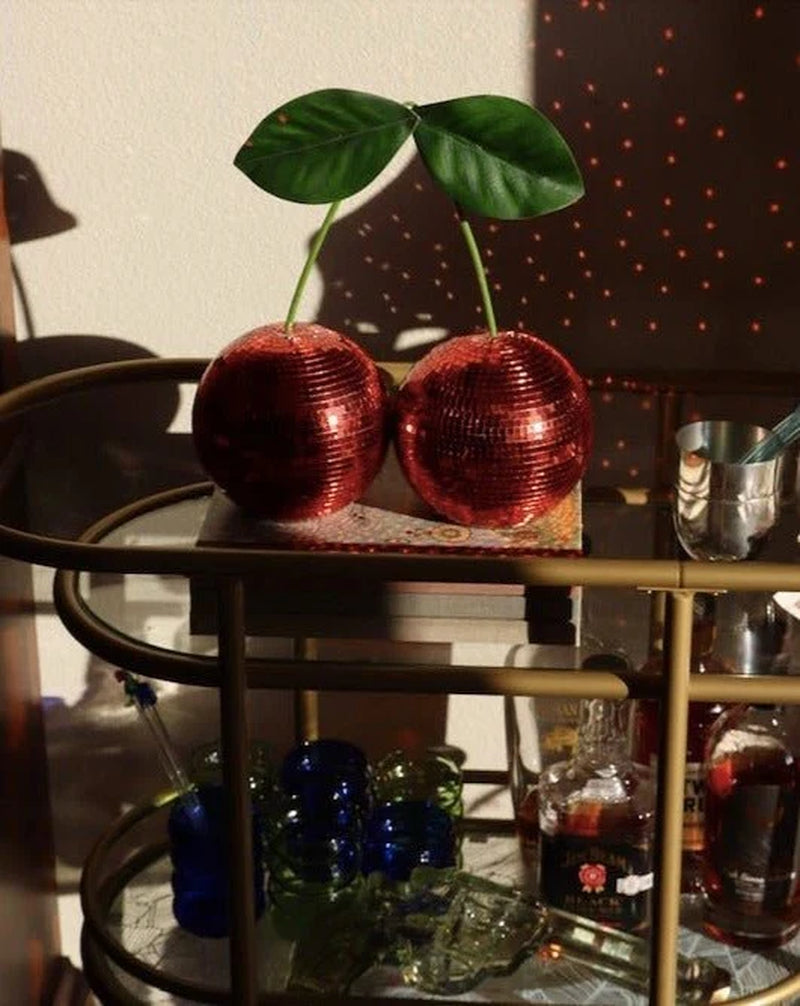 Cherry Disco Ball Decor, Mirrored Tabletop Ornament – image 2