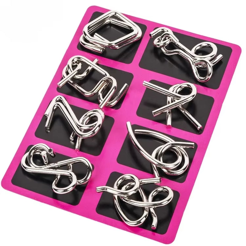 Metal Brain Teaser Puzzle Set - 8 Wire Disentanglement Puzzles – image 8