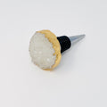 Natural Stone Wine Stopper – Raw Crystal with Gold Edge – image 6