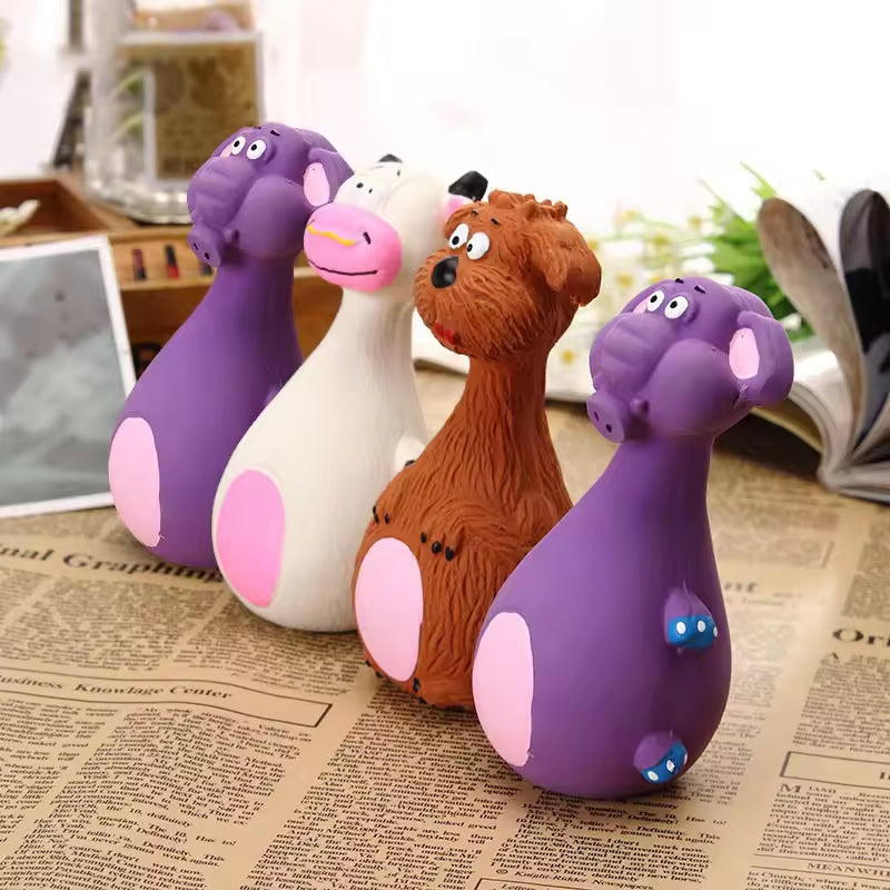 Latex Squeaky Dog Toys 4-Pack - Soft Animal Chew Set – image 6